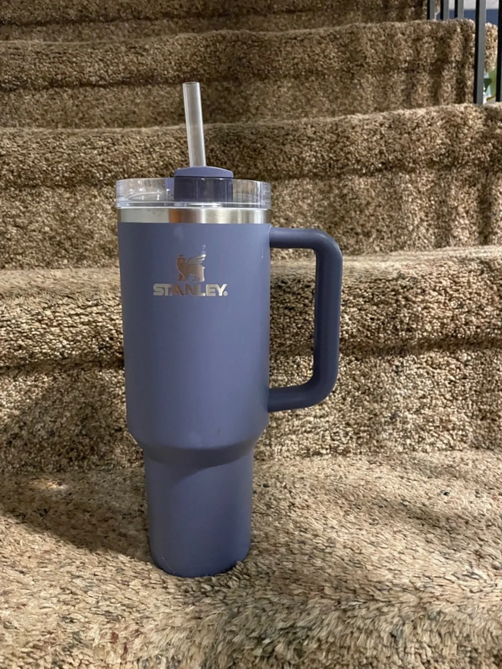 Stanley Matte Navy Blue Insulated Mug with Handle and Straw